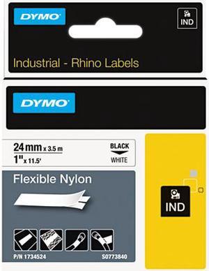 DYMO 1734524 Rhino Flexible Nylon Industrial Label Tape Cassette, 1" x 11.5 ft., White