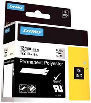 Dymo 622289 RhinoPro Thermal Label 0.5" Width x 216" Length - Permanent - 1 Roll - Clear