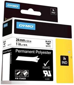 DYMO S0773830 Polyester Label Tape Black on White 24mm