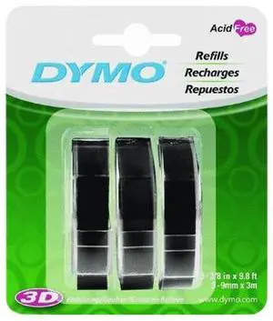 Dymo 1741670 Embossing Labels Multi-Pack 3/8" - 3PK