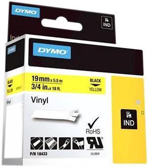 DYMO 18433 Vinyl tapes for Industrial Purposes - Yellow, 18 ft.