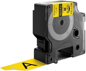 Dymo 1805431 IND Vinyl Labels 1", Black on Yellow - 1 Each