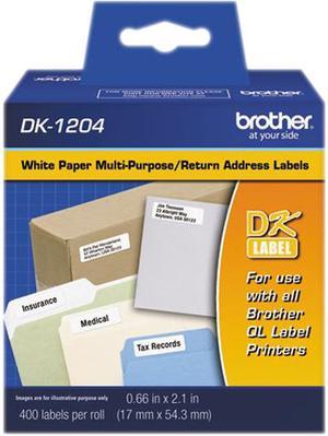 Brother Die-Cut Multipurpose Labels 0.66" x 2.1" White 400/Roll