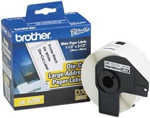 Brother Die-Cut Address Labels 1.4" x 3.5" White 400/Roll