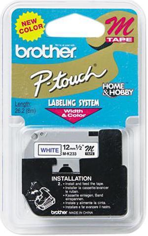 Brother 12mm (1/2") Blue on White Non-Laminated Tape (8m/26.2') (1/Pkg)