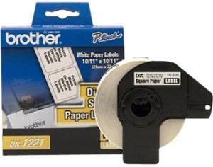 Brother DK1221 0.9 in square (23 mm square) Square White Paper Labels (1,000 Labels)