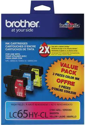 Brother LC653PKS High Yield Innobella Ink Cartridge - Combo Pack - Cyan/Magenta/Yellow
