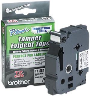 Brother P-Touch BRTTZESE4 TZ Security Tape Cartridge for P-Touch Labelers, 3/4" w, Black on White