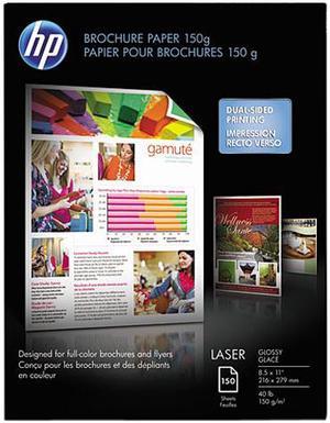 HP Q6611A Brochure/Flyer Paper Letter - 8.50" x 11" - Glossy - 97 Brightness - 150 / Pack - White