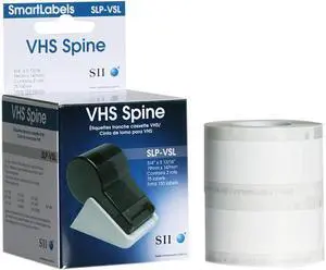 Seiko VHS SLP-VSLSpine Label - 5.81" Width x 0.75" Length - 75/RollBox - White