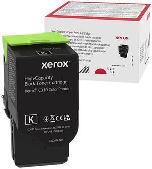 Genuine Xerox Black High Capactiy Toner Cartridge, Xerox C310 Color Printer, (Use & Return)