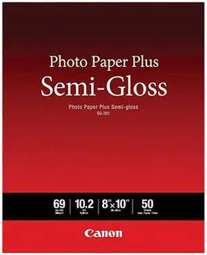 Canon  SG-201 Photo Paper(1686B062) Plus Semi-Gloss, 8"X10", 50 Sheets/Pack