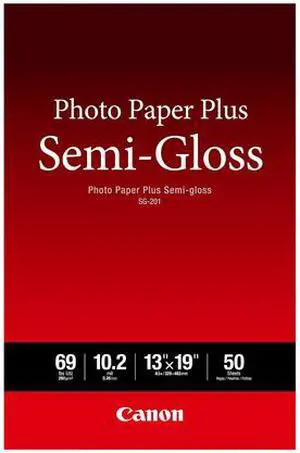 Canon SG-201 Photo Paper (1686B064) Plus Semi-Gloss, 13"X19", 50 Sheets/Pack