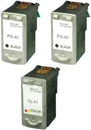 Green Project Compatible Ink Cartridge Replacement for Canon (2 pc. Canon PG40 , 1pc. Canon CL41) 3 Pack
