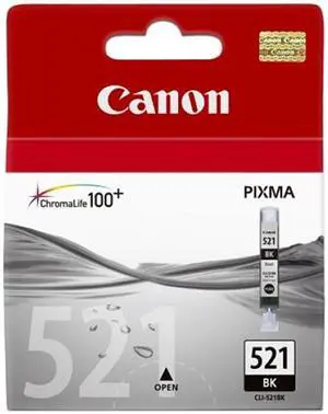 Canon CLI521BK Ink Cartridge 3425 Page Yield; Black