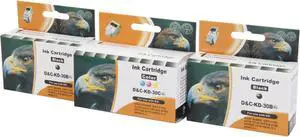 Green Project Compatible Ink Cartridge Replacement for Kodak 30X (2pc 30XLBK & 1pc 30XLC) 3 Pack