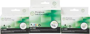 Green Project Compatible Ink Cartridge Replacement for Kodak ( 2pc. Kodak 10BK , 1pc. Kodak 10C) 3 Pack