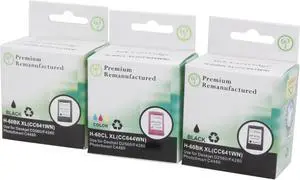 Green Project Inc. Compatible Black/Color High Yield Ink Cartridge (Alternative for HP 60XL/CC641WN/CC644WN)