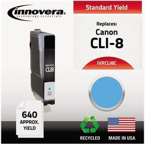 Innovera IVRCLI8C Cyan Ink Cartridge, Replacement for Canon 0621B002 (CLI-8C)