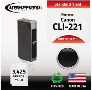 Innovera IVRCNCLI221B Black Ink Cartridge, Replacement for Canon 2946B001 (CLI-221BK)