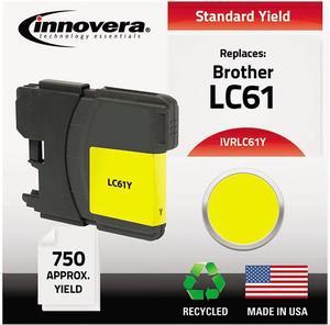 Innovera IVRLC61Y Yellow Ink Cartridge, Replacement for Brother LC61Y