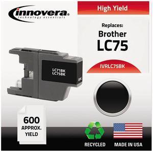 Innovera IVRLC75BK Black Ink Cartridge, Replacement for Brother LC71BK LC75BK