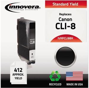 Innovera IVRPCLI8BK Black Ink Cartridge, Replacement for Canon 0620B002 (CLI-8BK)