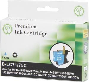 Green Project B-LC75C Ink Cartridge (OEM# Brother LC75C) 600 Page Yield; Cyan