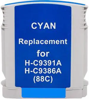 Green Project Remanufactured Cyan High Yield Ink Cartridge Replacement for HP 88XL C9391AN