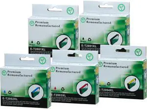 Green Project E-T200XL(5PK) Black and Colors Compatible Epson E-T200XL Ink Cartridge 5 Pack