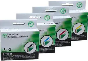 Green Project E-T0691(4)PK Black and Colors Compatible Epson E-T0691 Ink Cartridge 4 Pack