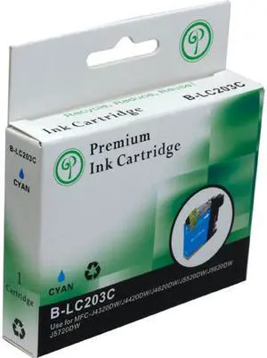 Green Project B-LC203C Cyan Ink Cartridge Compatible for Brother LC 203