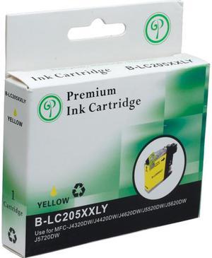 Green Project B-LC205XXLY Yellow Ink Cartridge Compatible for Inkjet Brother LC 205 XL