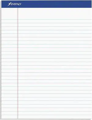 Ampad 20-170 Envirotec Recycled Writing Pads, Wide Rule, Ltr, White, 50-Sheet Pads, Dozen