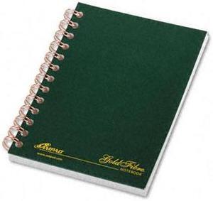 Ampad 20-801 Gold Fibre Personal Notebook, College/Med Rule, 5 x 7, White/Green, 100 Sheets