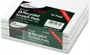 Ampad 21-730 Envirotec Recycled Scratch Pad Notebook, Unruled, 3 x 5, WE, 100-Sheet, Dozen