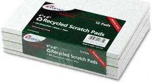 Ampad 21-731 Envirotec Recycled Scratch Pad Notebook, Unruled, 4 x 6, WE, 100-Sheet, Dozen
