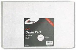 Ampad 22-037 Quadrille Pad, 17 x 11, White, 1, 50-Sheet Pad