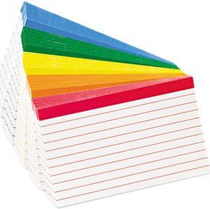 Oxford 04753 Color Coded Bar Ruled Index Cards, 3 x 5, Assorted Colors, 100/Pack