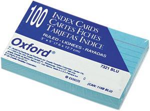 Oxford 7321-BLU Ruled Index Cards, 3 x 5, Blue, 100/Pack