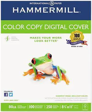 Hammermill 12002-3 Color Copy Digital Cover Stock, 80 lbs., 8-1/2 x 11, White, 250 Sheets
