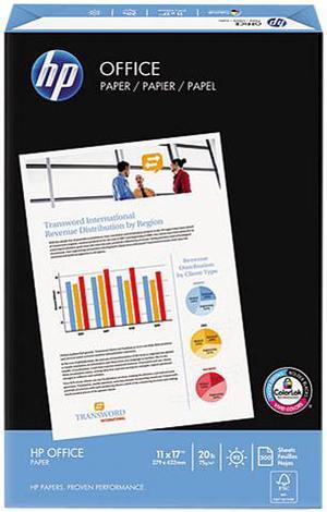 HP 172000 Office Paper, Ledger/Tabloid, 11" x 17", 20 lb, 87 Brightness, White - 1 Ream (500 Sheets)