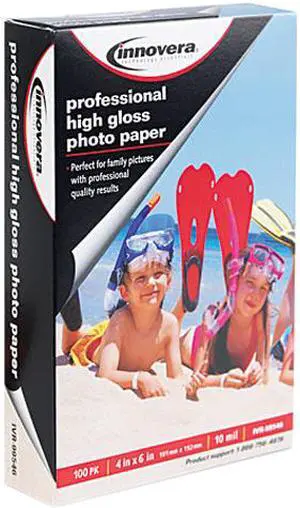 Innovera 99546 High-Gloss Photo Paper, 4 x 6, 100 Sheets/Pack