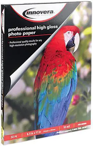 Innovera 99550 High-Gloss Photo Paper, 8-1/2 x 11, 50 Sheets/Pack