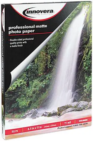 Innovera 99650 Heavyweight Photo Paper, Matte, 8-1/2 x 11, 50 Sheets/Pack