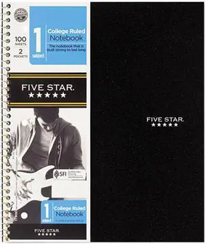 Mead 06206 Five Star 1-Subject Notebook 100 Sheets 11" x 8.50" - 1Each - White Paper