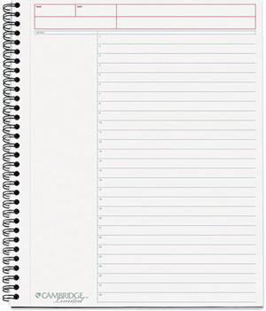Mead 06064 Cambridge Wirebound Notebook Planner, Legal Rule, 8 1/2" x 11", White, 80 Sheets