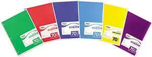 Mead 05510 Spiral Bound Notebook, Wide/Margin Rule, 8x10-1/2, White,1 Subject 70 Sheets/Pad single 1 unit