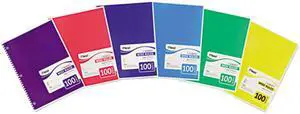 Mead 05514 Spiral Bound Notebook, Wide/Margin Rule, 8x10-1/2,White,1 Subject 100 Sheets/Pad