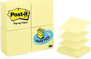 Post-it Pop-up Notes R330-24VAD Pop-Up Note Refills, 3 x 3, Canary Yellow, 24 100-Sheet Pads/Pack